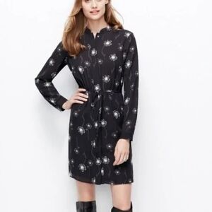 Ann Taylor dandelion floral shirt dress size M